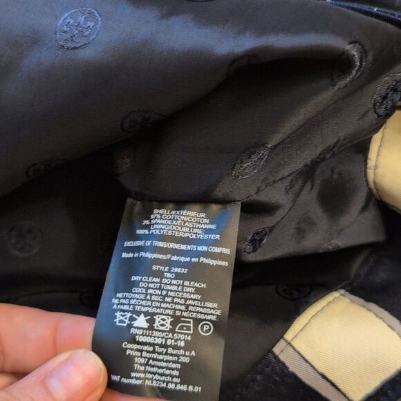 NWT Tory Burch Jacket Navy Blue And White Size 2 - Picture 6 of 13